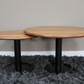 Mango Wood & Iron Base Set Of 2 Coffee Tables