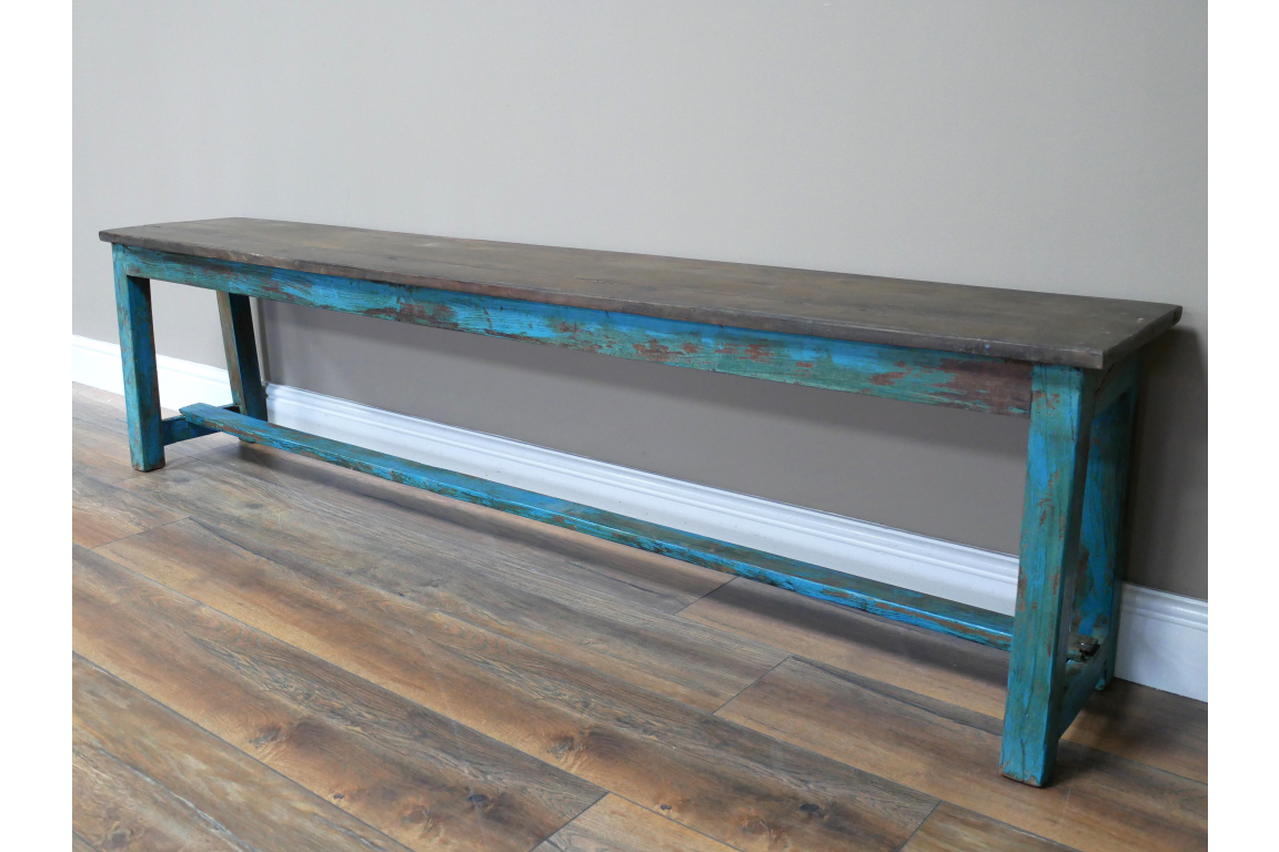 Reclaimed Blue Bench - Large