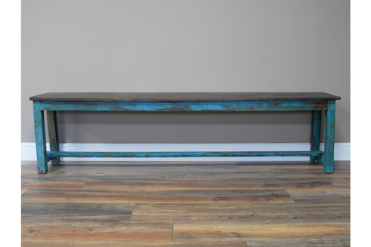 Reclaimed Blue Bench - Large