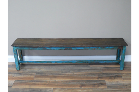 Reclaimed Blue Bench - Large