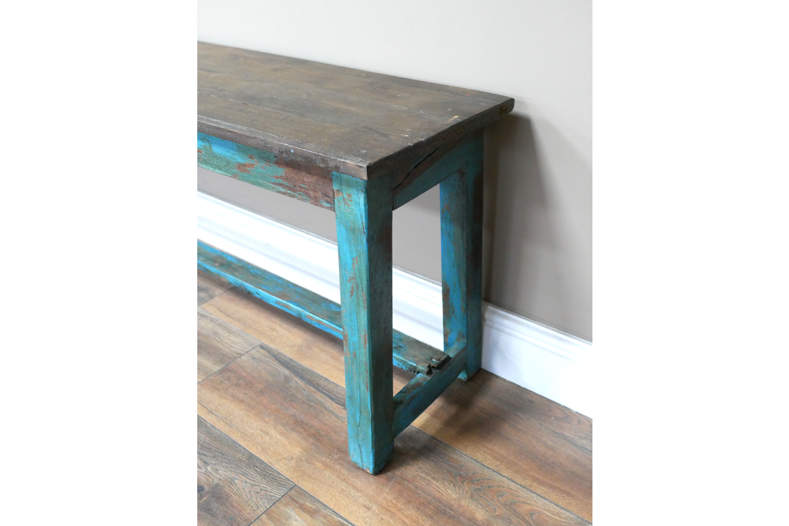 Reclaimed Blue Bench - Large