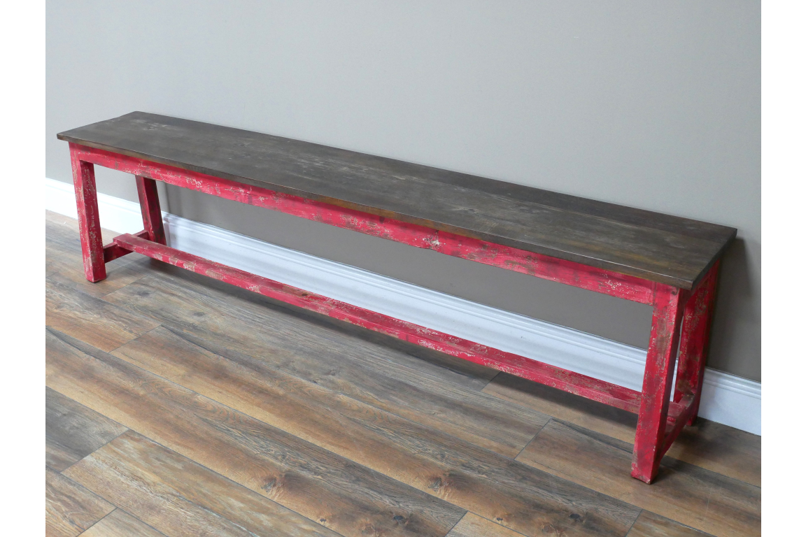 Reclaimed Red Bench - Large