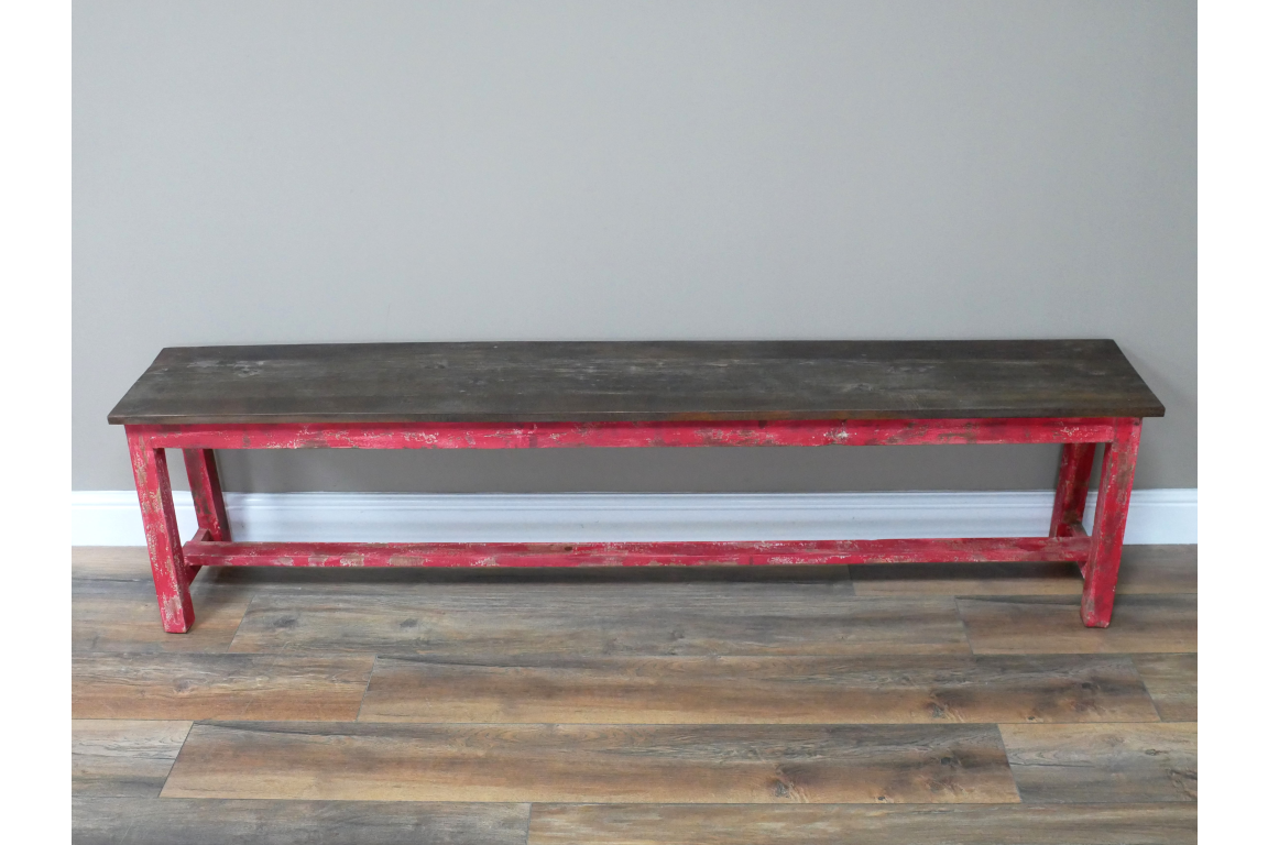 Reclaimed Red Bench - Large