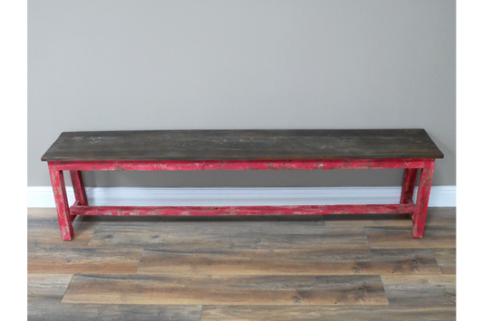 Reclaimed Red Bench - Large