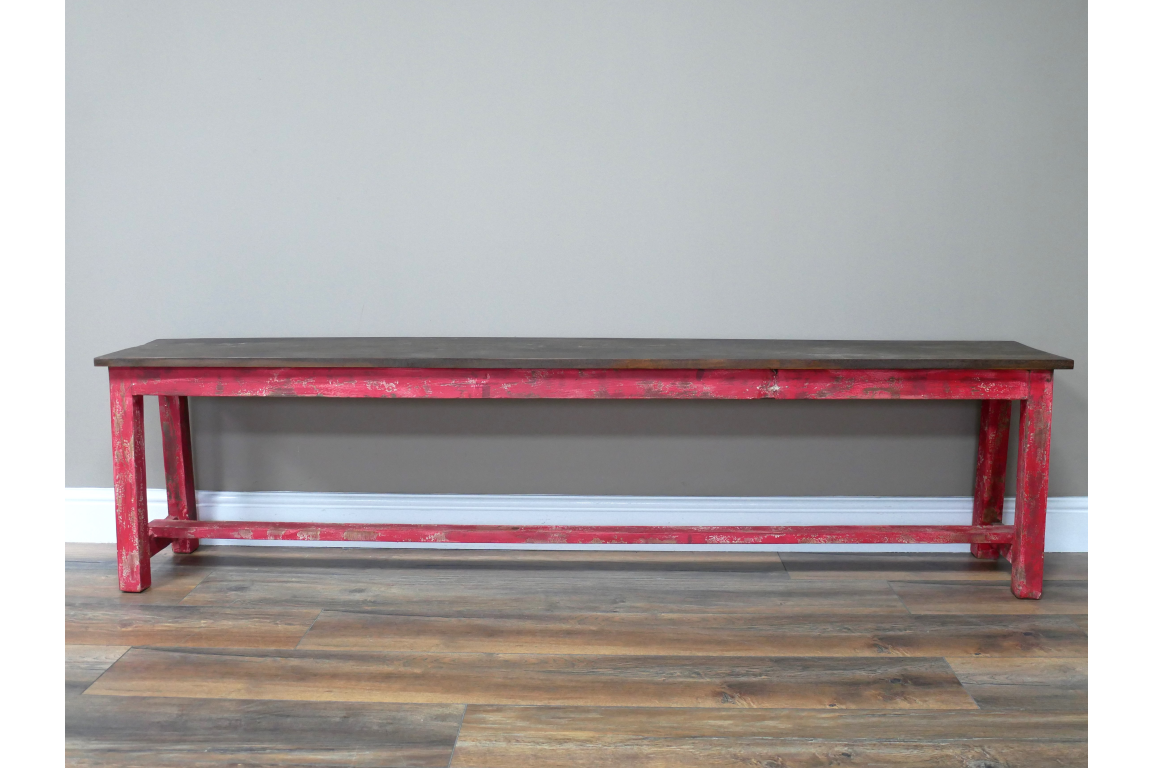 Reclaimed Red Bench - Large