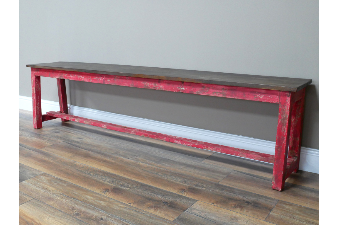 Reclaimed Red Bench - Large