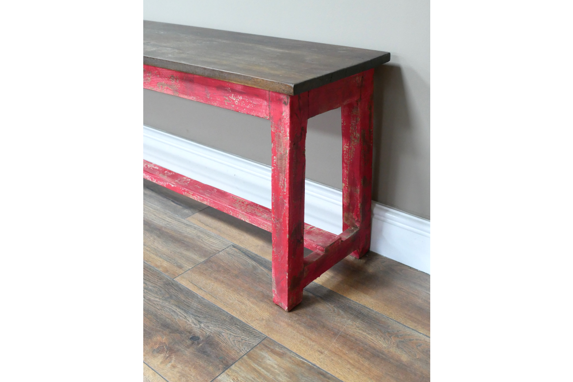 Reclaimed Red Bench - Large