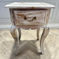 French Shabby Chic White-wash Wooden Side Table