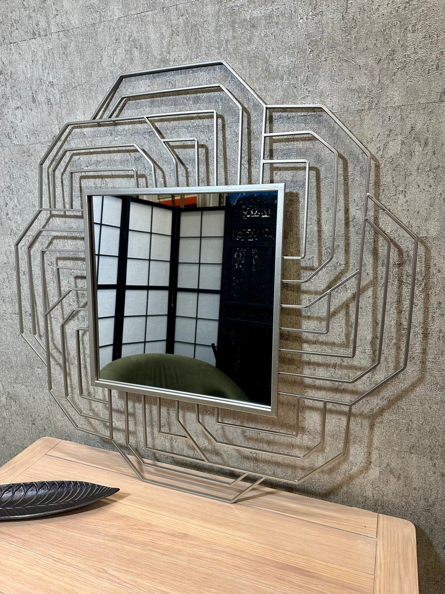 Geo Metal Framed Wall Mounted Accent Mirror