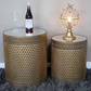 Set of 2 Round Mirrored Top Side Tables