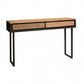 Java Sleeper Wood/Black Iron - 2 Drawer Console Side Table