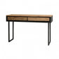 Java Sleeper Wood/Black Iron - 2 Drawer Console Side Table