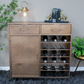 Industrial Gold Textured Metal Bar Cabinet