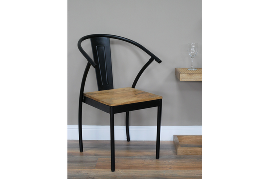 Black and Natural Bow Backed Chair