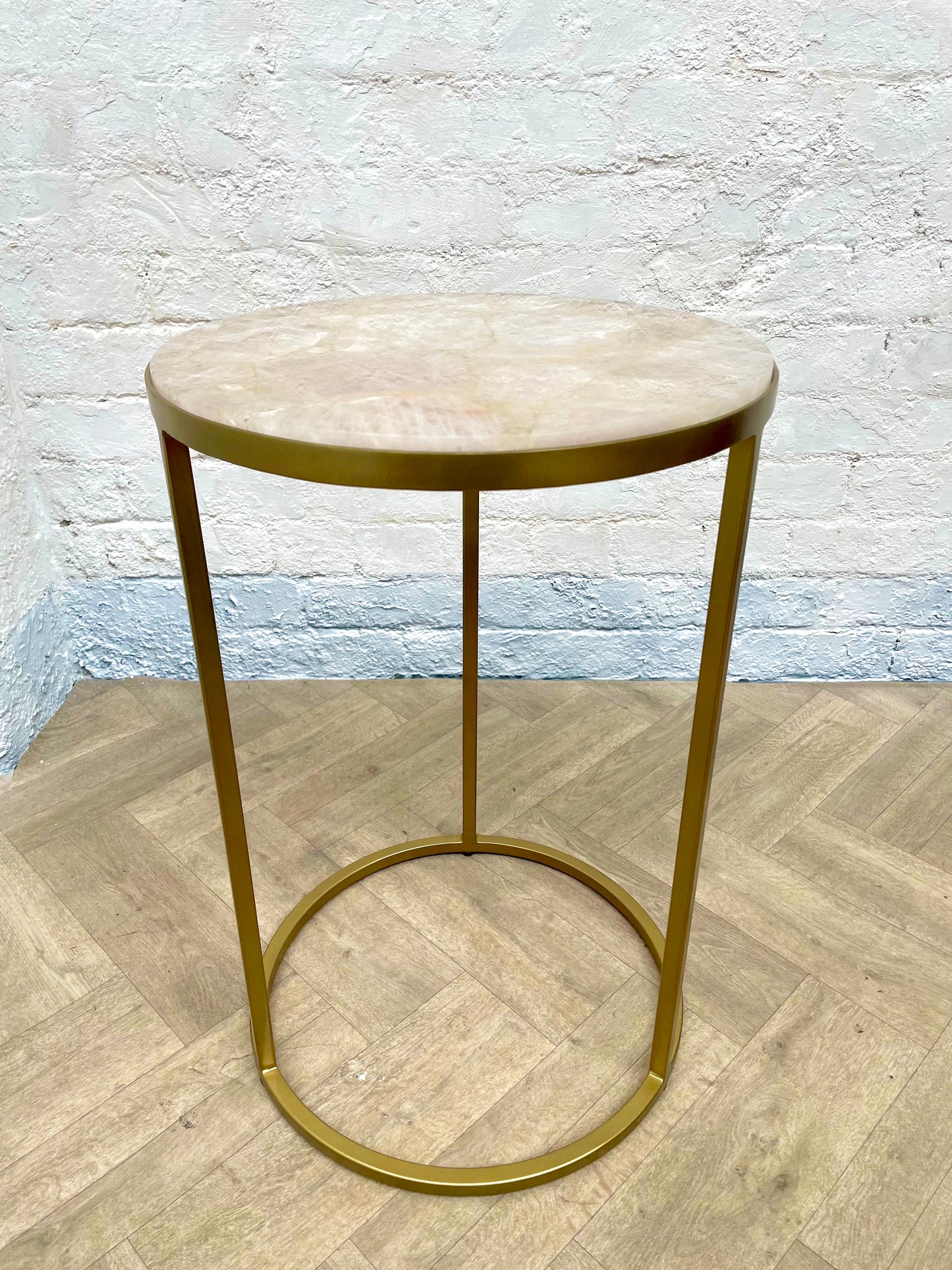 Greta Rose Quartz End Table Medium