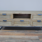 Industrial Solid Wood TV Cabinet with 5 Drawers & 1 Shelf