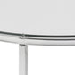 Cross Round Metal Side Table with Glass Top