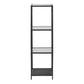 Seaford Narrow Black Metal Bookcase with 3 Glass Shelves