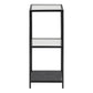 Seaford Narrow Black Metal Bookcase with 2 Glass Shelves