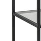 Seaford Narrow Black Metal Bookcase with 2 Glass Shelves