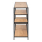 Seaford Wide Black Metal Bookcase with 4 Oak Shelves