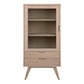 A-Line Display Cabinet with 2 Drawers and 2 Shelves in White Oak