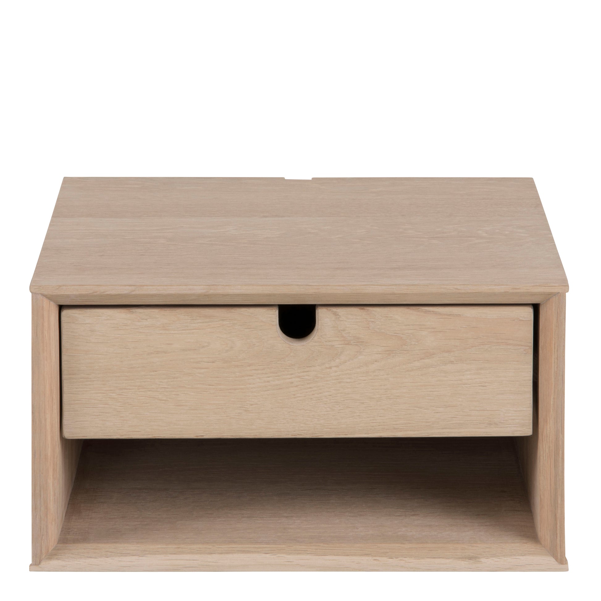 Century 1 Drawer Wall Mounted Bedside Table in Oak