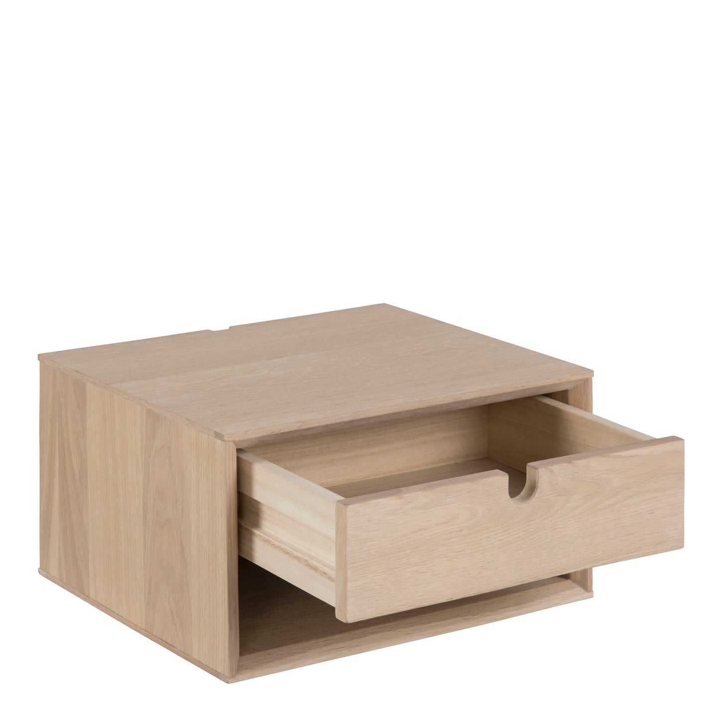 Century 1 Drawer Wall Mounted Bedside Table in Oak