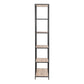 Seaford Tall Black Metal Bookcase with 5 Sonoma Oak Shelves