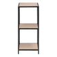 Seaford Narrow Black Metal Bookcase with 2 Oak Shelves