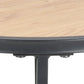 Seaford Black Metal Small Round Side Table with Oak Top