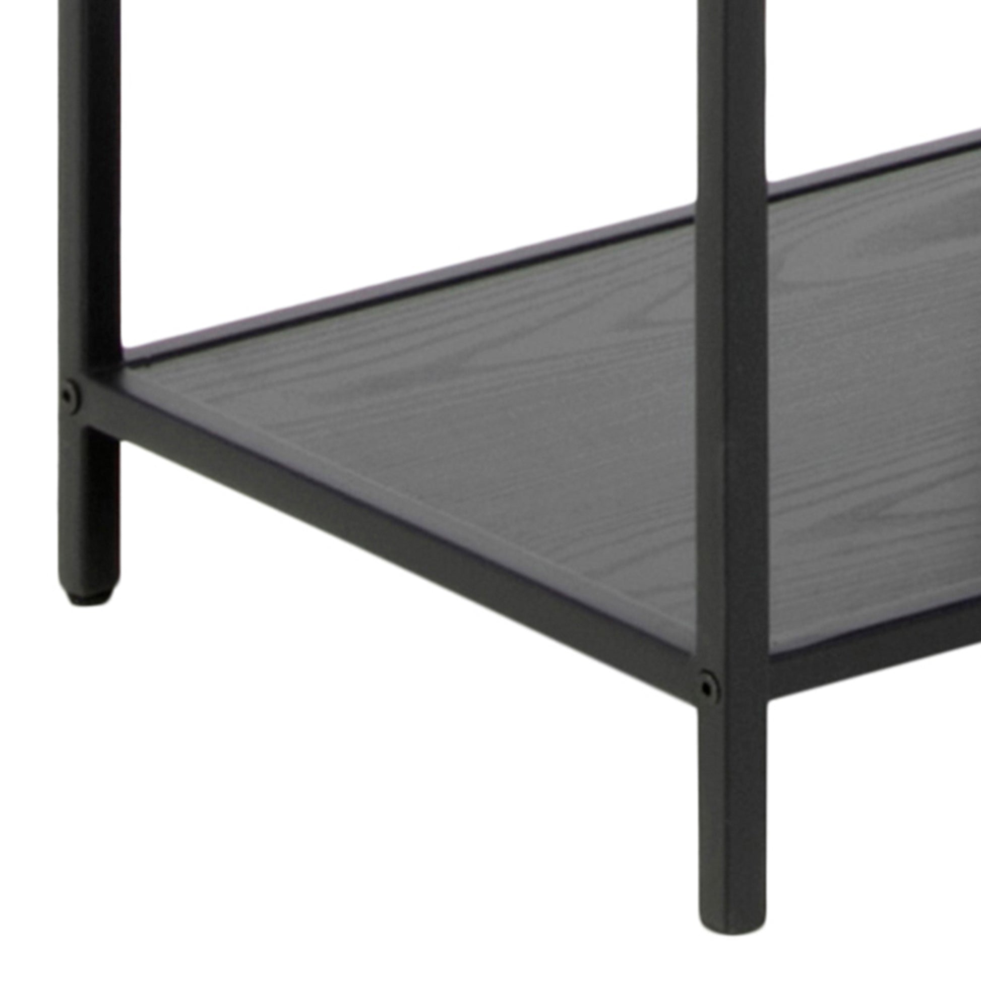 Seaford Tall Black Metal Bookcase with 5 Black Shelves