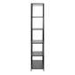 Seaford Tall Black Metal Bookcase with 5 Black Shelves