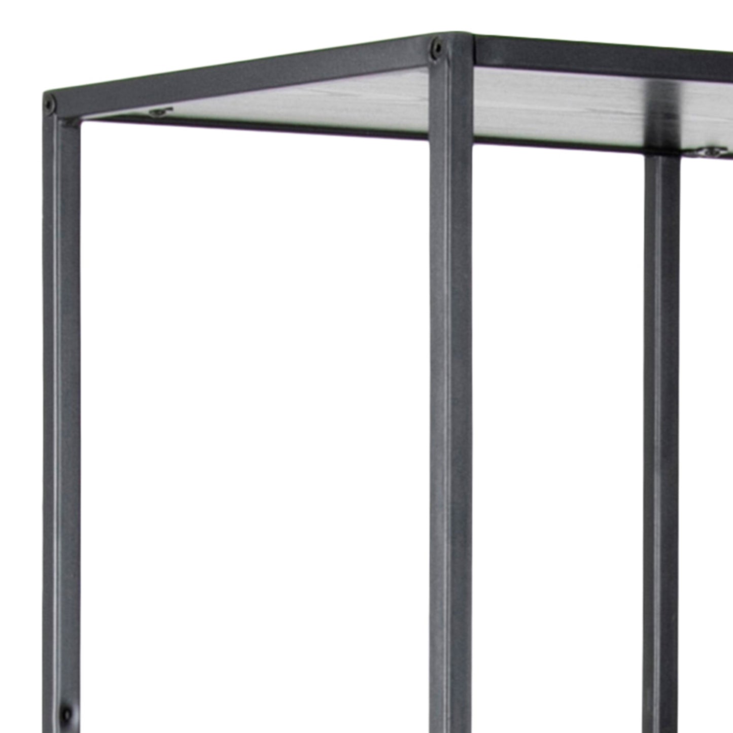 Seaford Tall Black Metal Bookcase with 5 Black Shelves