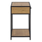 Seaford Bedside Table with 1 Drawer in Black & Oak