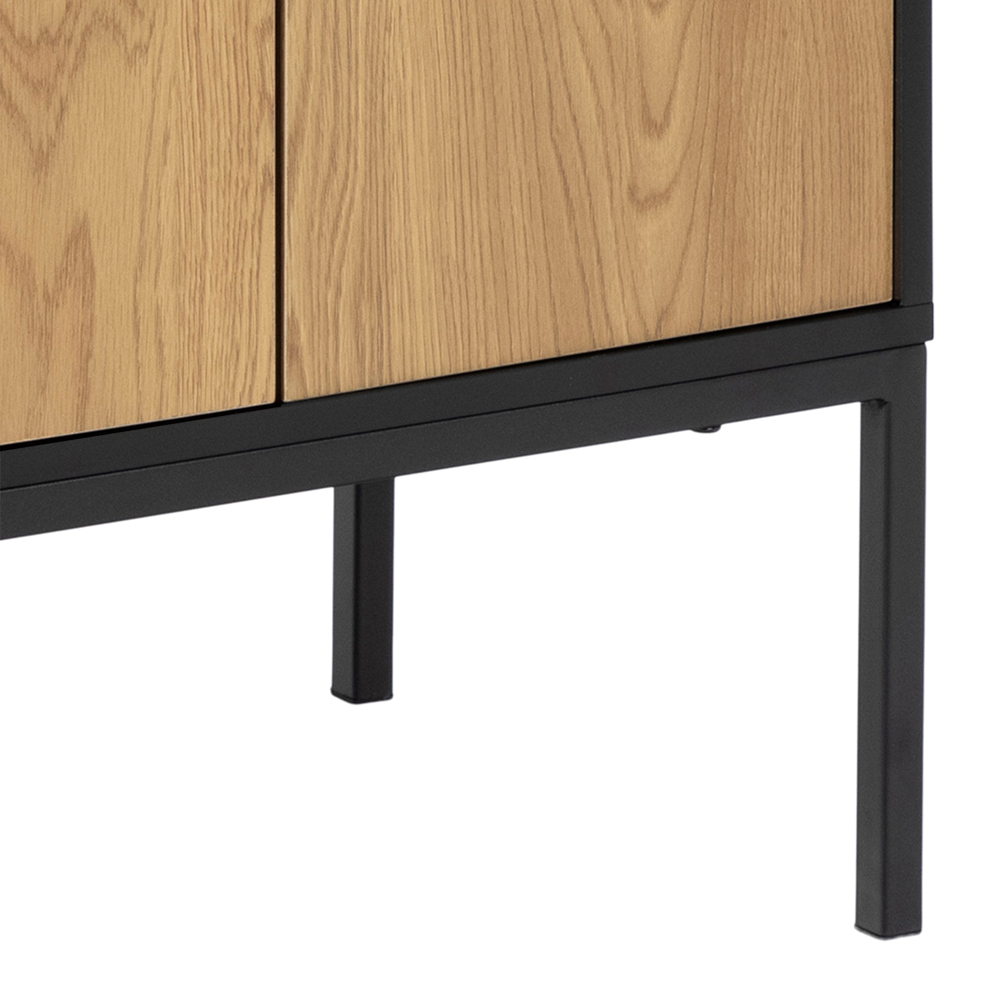 Seaford 4 Door Sideboard in Black & Oak