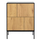 Seaford 4 Door Sideboard in Black & Oak