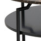 Goldington Round Coffee Table with Brown Marble Melamine Top & Black Legs