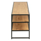 Seaford Black Metal Open TV Unit with 3 Oak Shelves