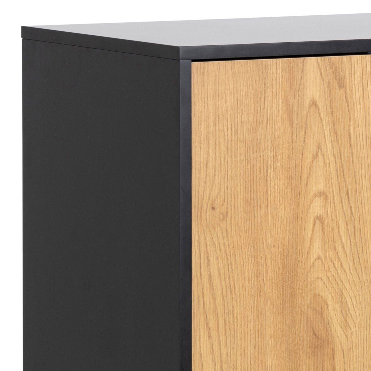 Seaford 3 Door 2 Drawer Sideboard in Black & Oak