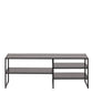 Seaford Black Metal Open TV Unit with 3 Black Shelves