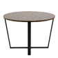 Amble Round Dining Table with Brown Marble Melamine Top & Black Legs