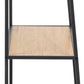 Seaford Black Metal Ladder Bookcase with 5 Oak Shelves