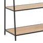 Seaford Black Metal Ladder Bookcase with 5 Oak Shelves