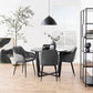 Amble Round Dining Table with Black Marble Melamine Top & Black Legs