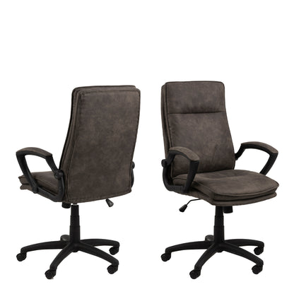 Brad Swivel Desk Chair with Armrest in Black