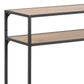 Seaford Black Metal Console Table with Oak Top