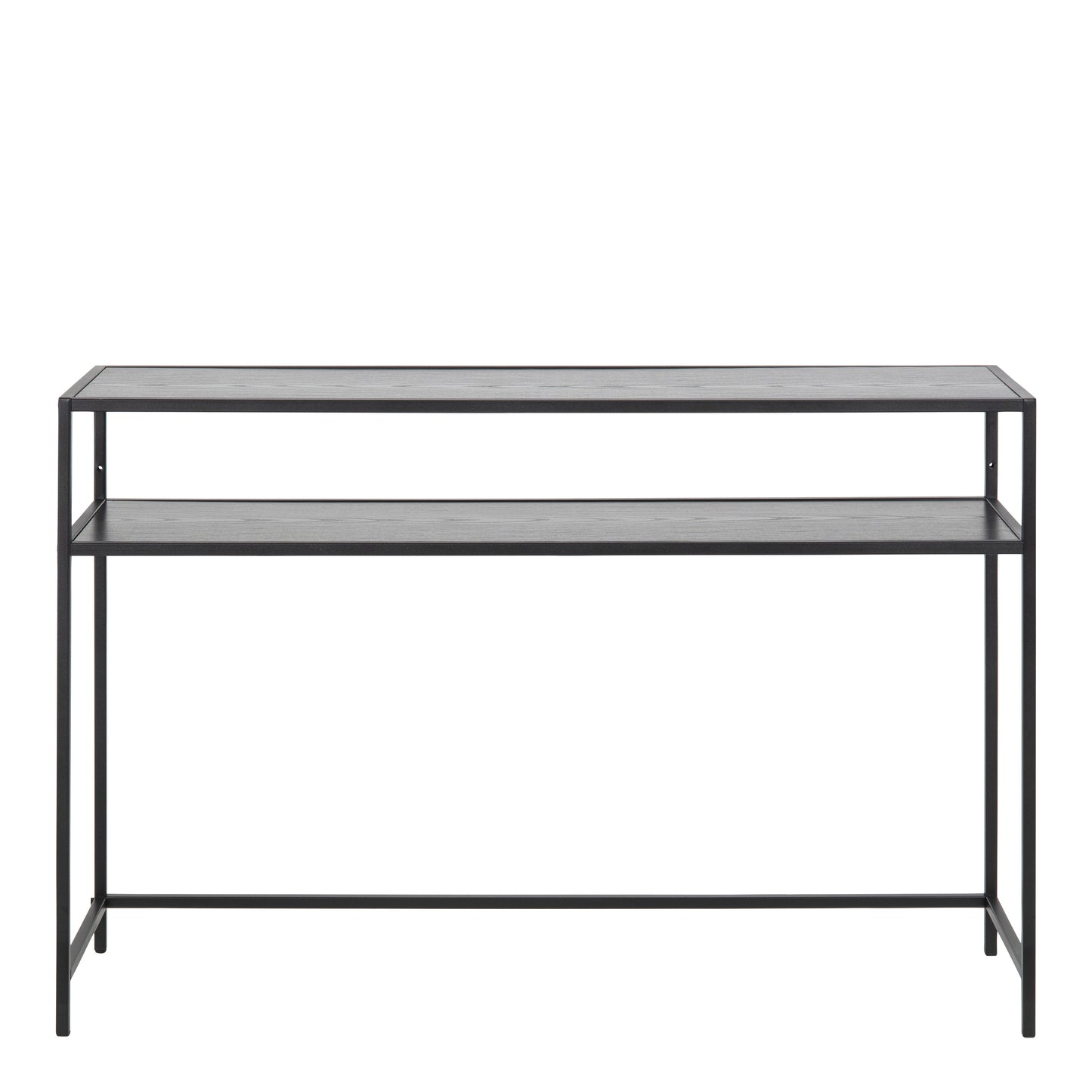 Seaford Black Metal Console Table with Black Top