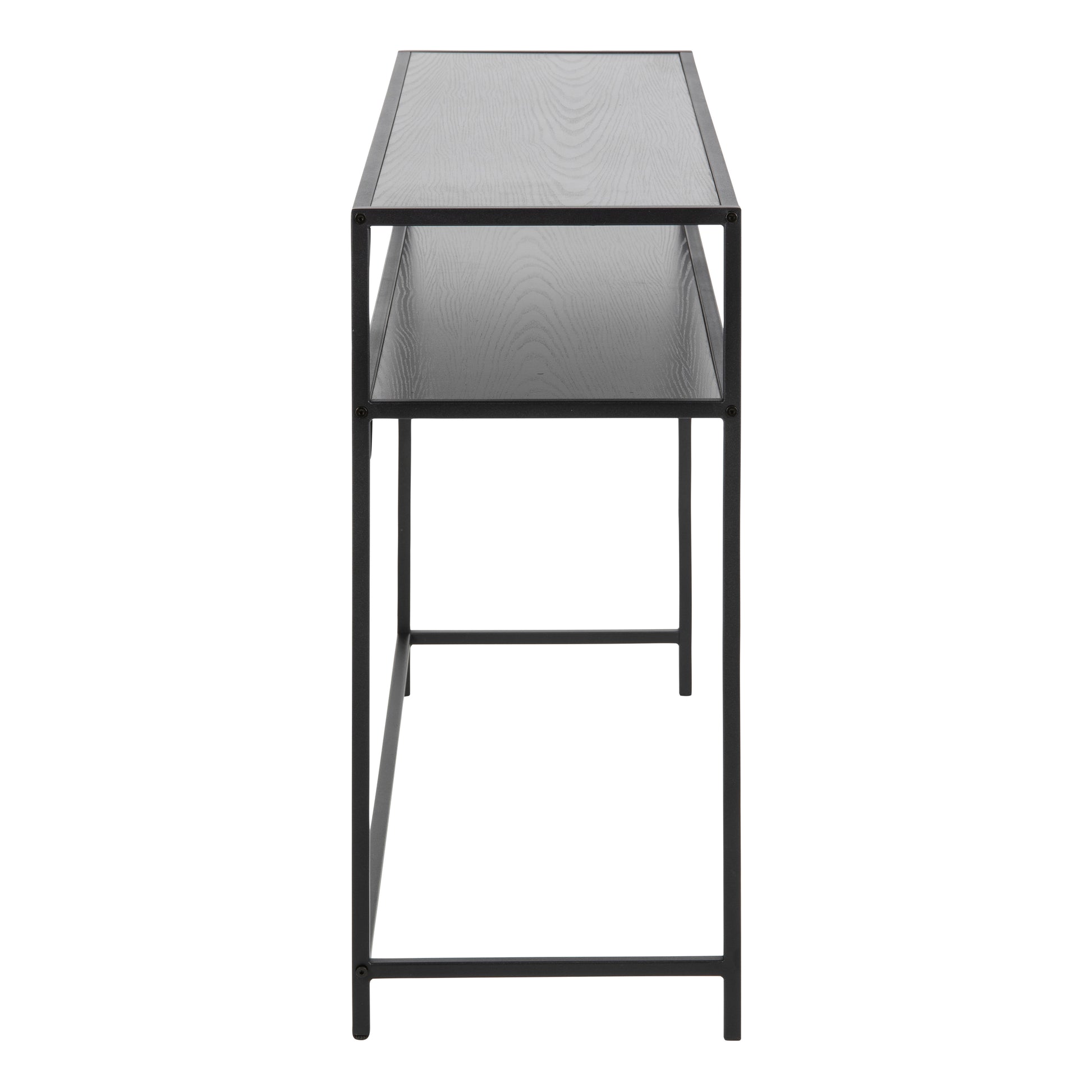 Seaford Black Metal Console Table with Black Top