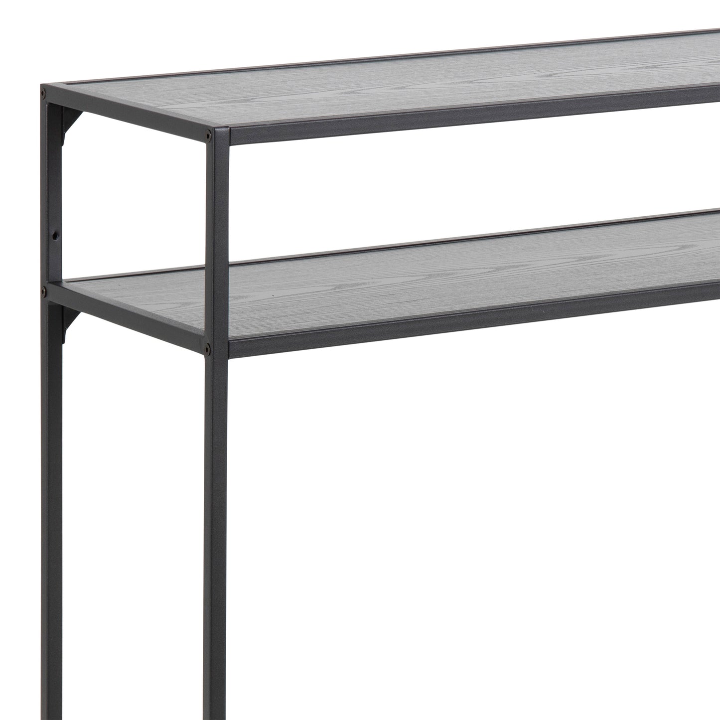 Seaford Black Metal Console Table with Black Top